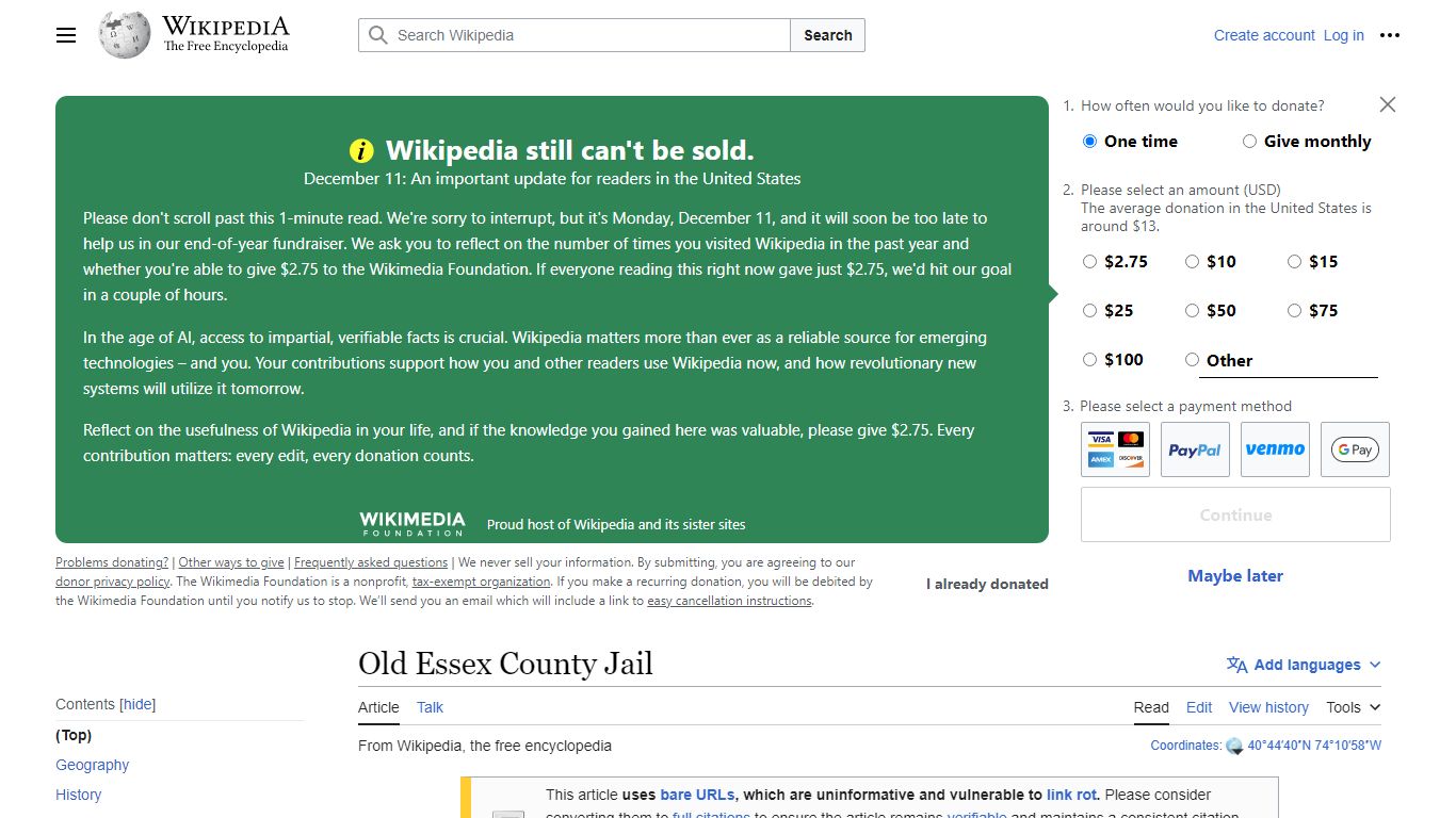 Old Essex County Jail - Wikipedia
