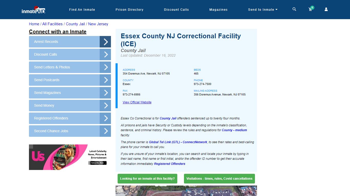 Essex County NJ Correctional Facility (ICE) - Inmate Locator - Newark, NJ